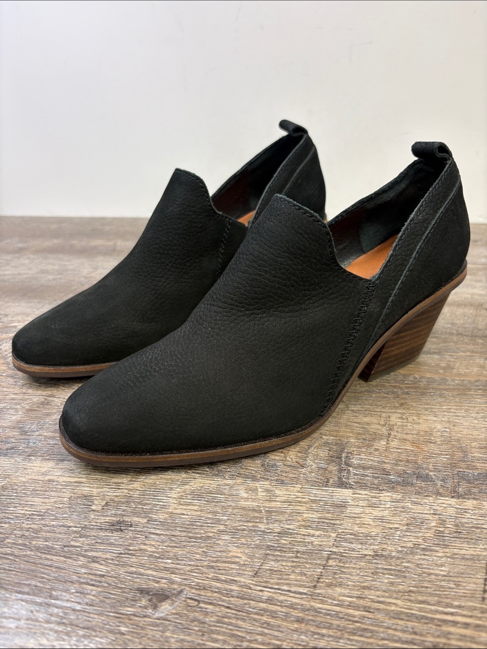 Lucky Brand Black Leather Cutout Booties – Women’s Size 8M